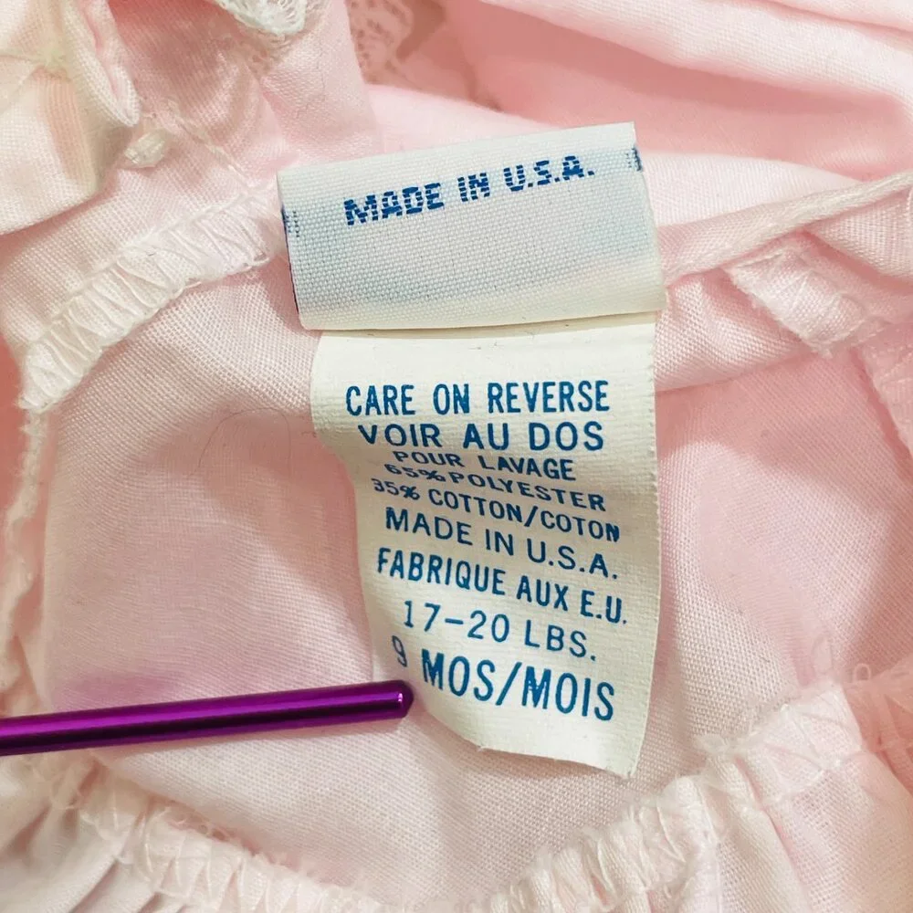 Vintage Newborn Alexis Baby Girl's Pink Dress Lace 9 ‎ MO LBS 17-20 LBS Baptism
